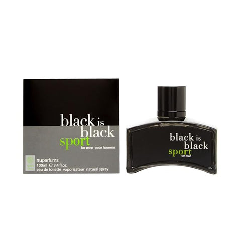 NU PARFUMS BLACK IS BLACK SPORT MEN EDT 3.4 OZ