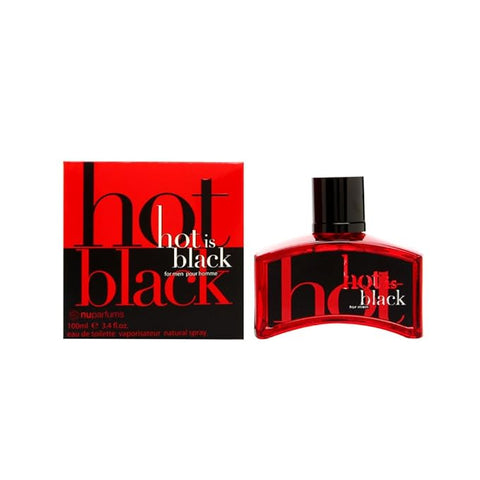 NU PARFUMS HOT IS BLACK MEN EDT 3.4 OZ